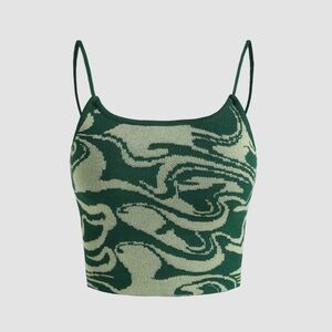 Cider Green Sleeveless Crop Camisole